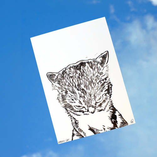 Angry Cat Print