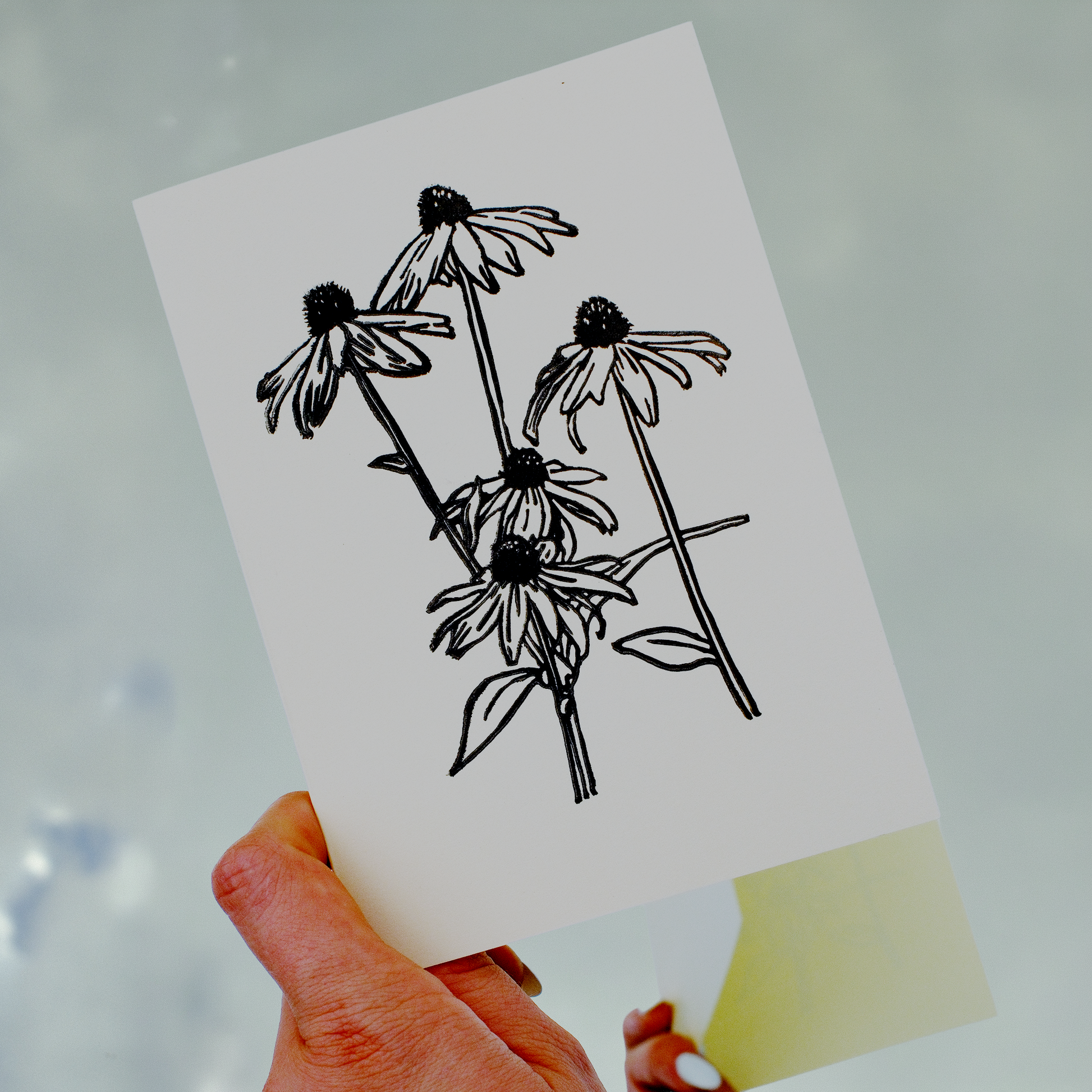 Blank Floral Greeting Card